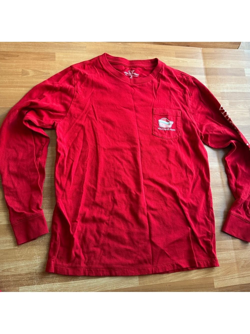 Vineyard vines Christmas long sleeve T-shirt size 12/14 unisex red